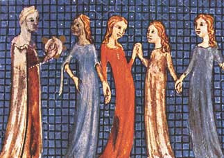 Jóvenes judías de Aragón bailando, c. 1350-60