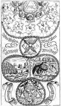 frontispicio del Corpus Hermeticum, primera edición en alemán