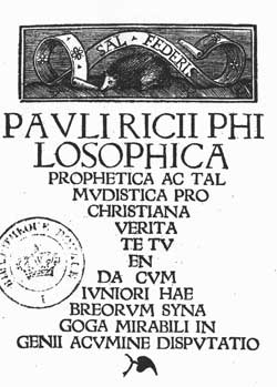 Paulus Ricci, Philosophica prophetica ac talmudistica (Augsburg, 1514)